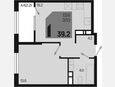 2-комнатная квартира, 39.20 м², 15/18 этаж фото 0