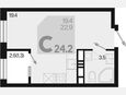 Студия, 24.20 м², 12/18 этаж фото 0