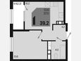 2-комнатная квартира, 39.20 м², 18/18 этаж фото 0