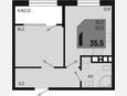 1-комнатная квартира, 35.50 м², 8/9 этаж фото 0
