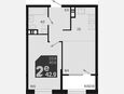 2-комнатная квартира, 42.90 м², 4/9 этаж фото 0