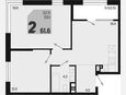3-комнатная квартира, 61.60 м², 6/9 этаж фото 0